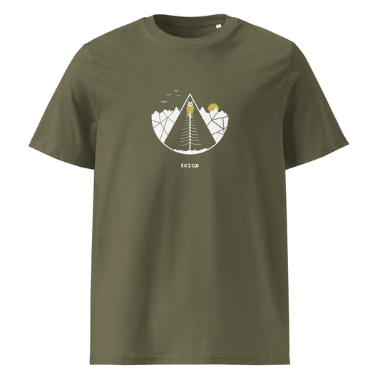T-shirt Owl coton BIO (kaki unisexe)