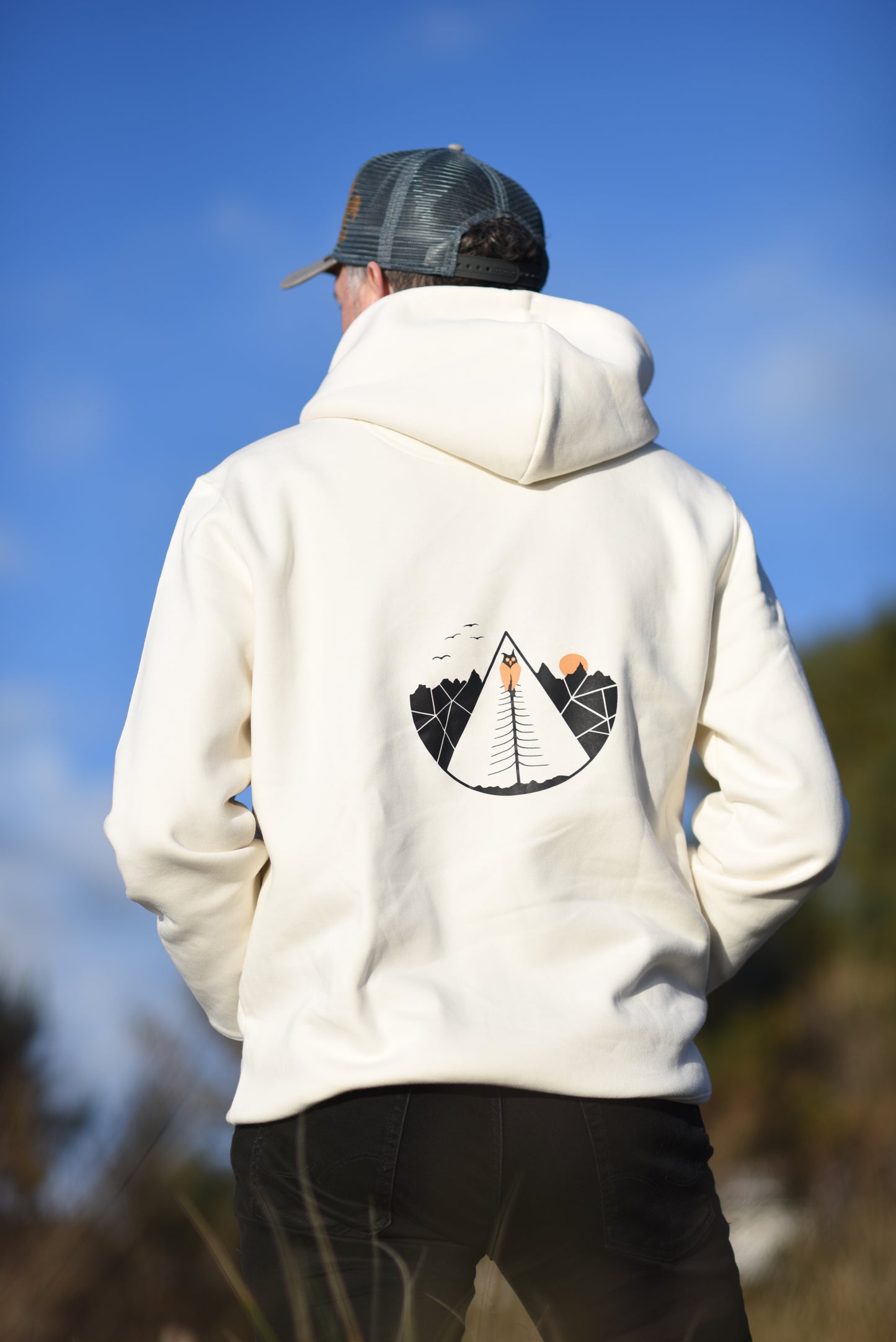 Hoodie OWL zippé BIO (ivoire unisexe)