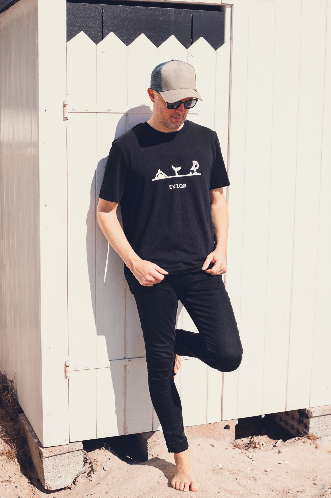 T-shirt Whale coton BIO (noir unisexe)