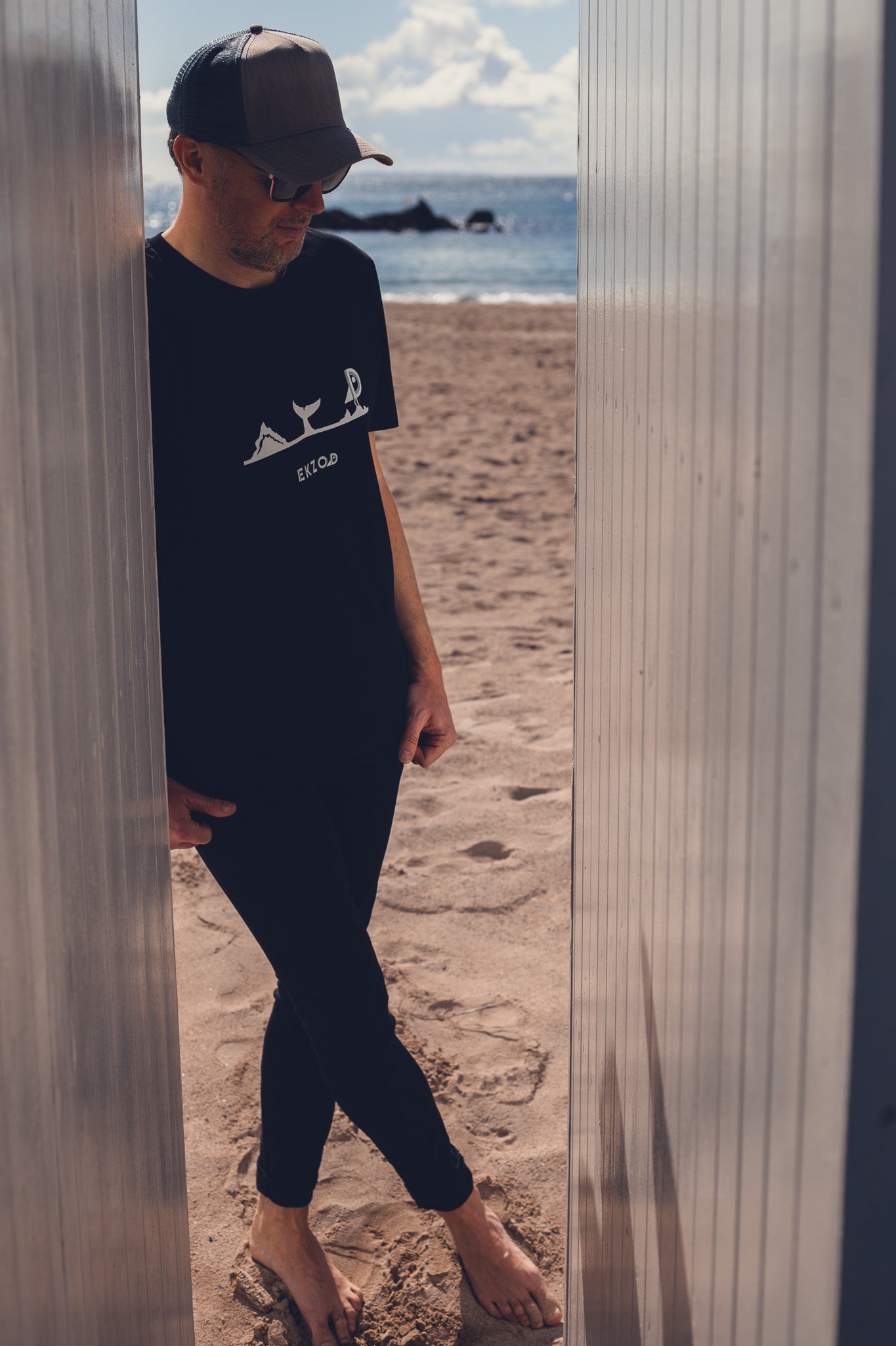 T-shirt Whale coton BIO (noir unisexe)