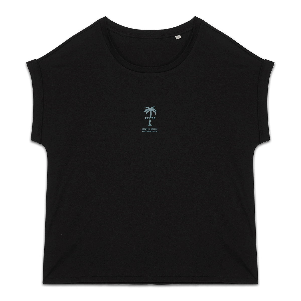 femme tsh large rose noir - face_2