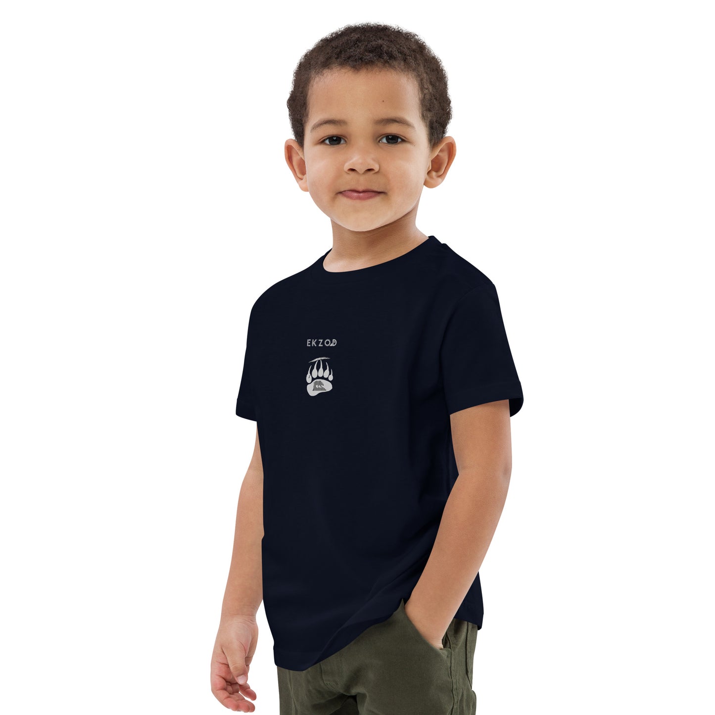 T-shirt Bear Scratch coton (bleu marinr enfant 3/14 ans)