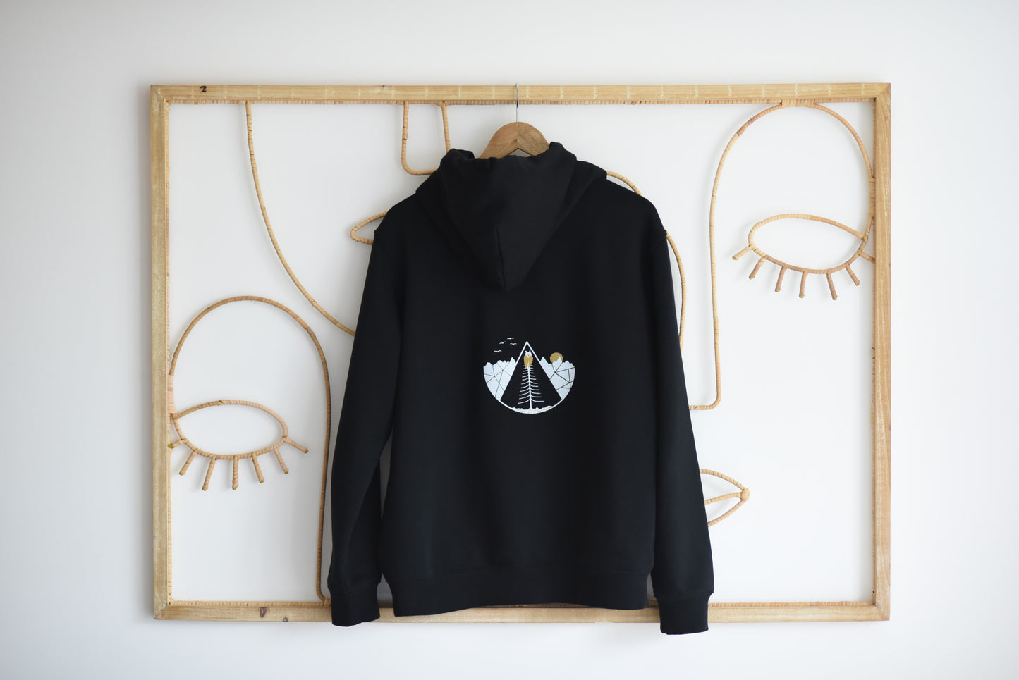 Hoodie OWL zippé BIO (noir unisexe)