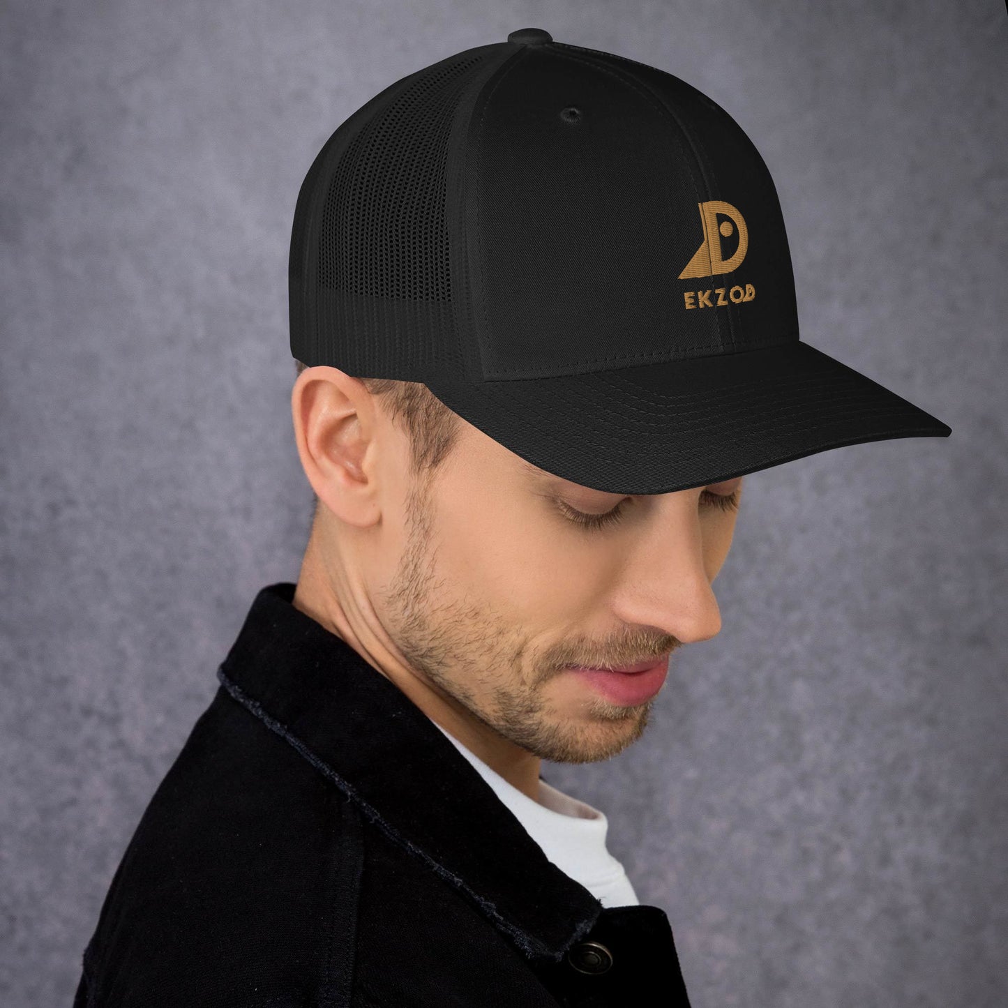 Casquette Trucker brodée (noir)