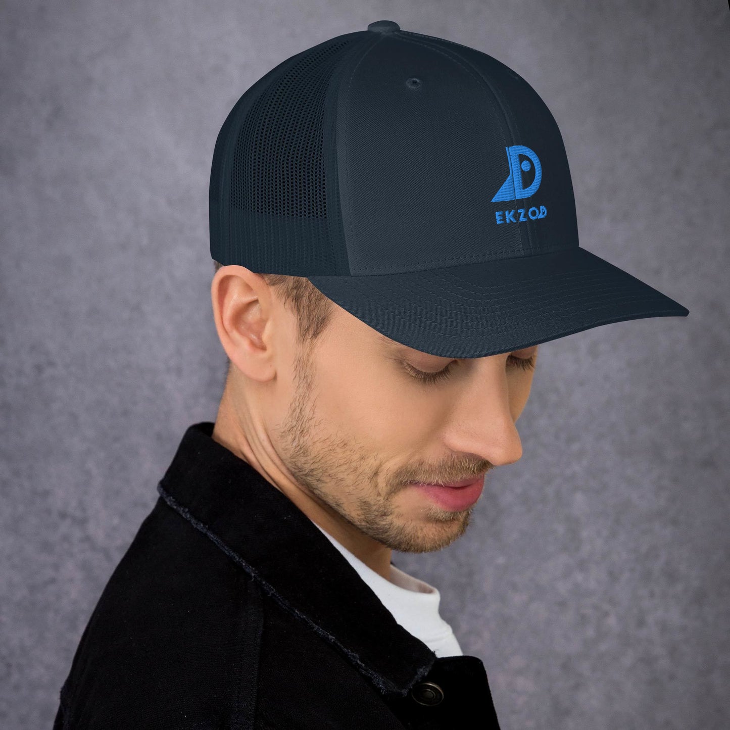 Casquette Trucker brodée (bleu)