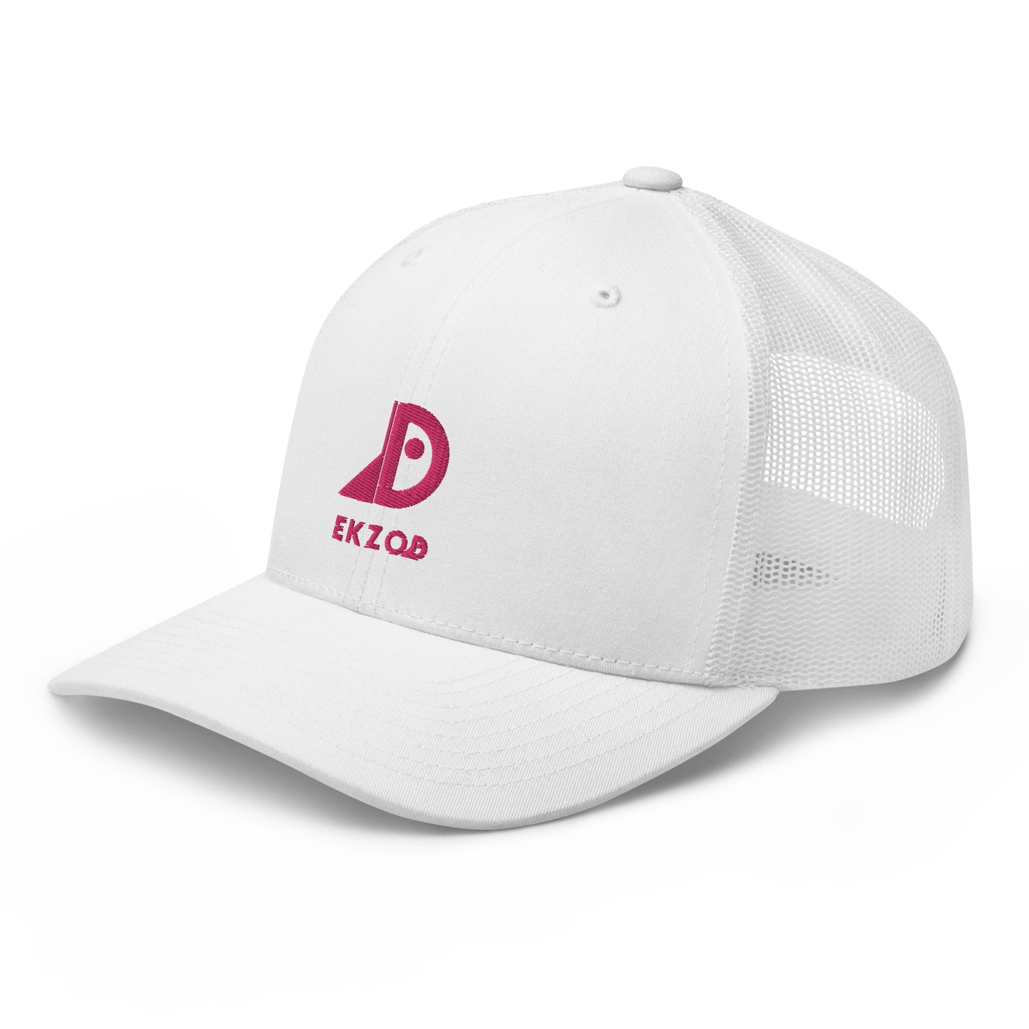 Casquette Trucker brodée (blanc rose)