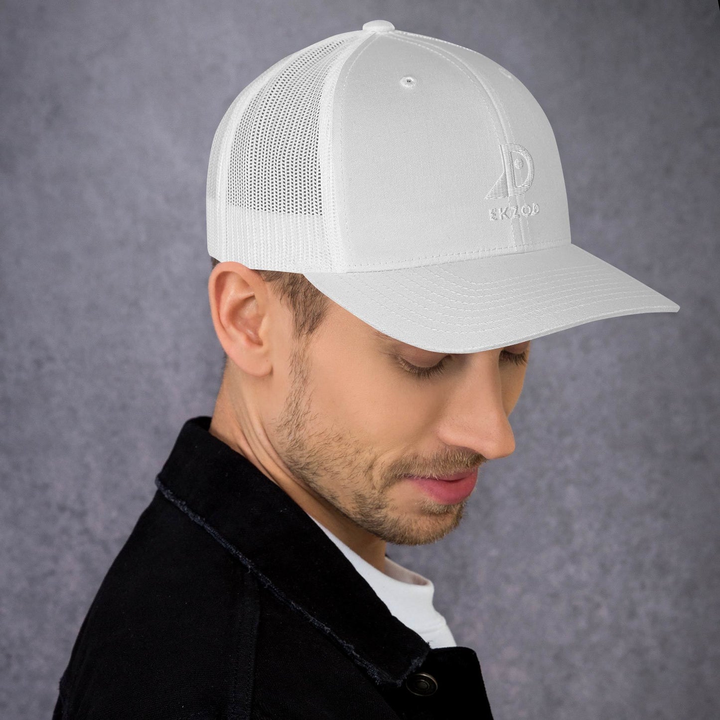 Casquette Trucker brodée (blanc)