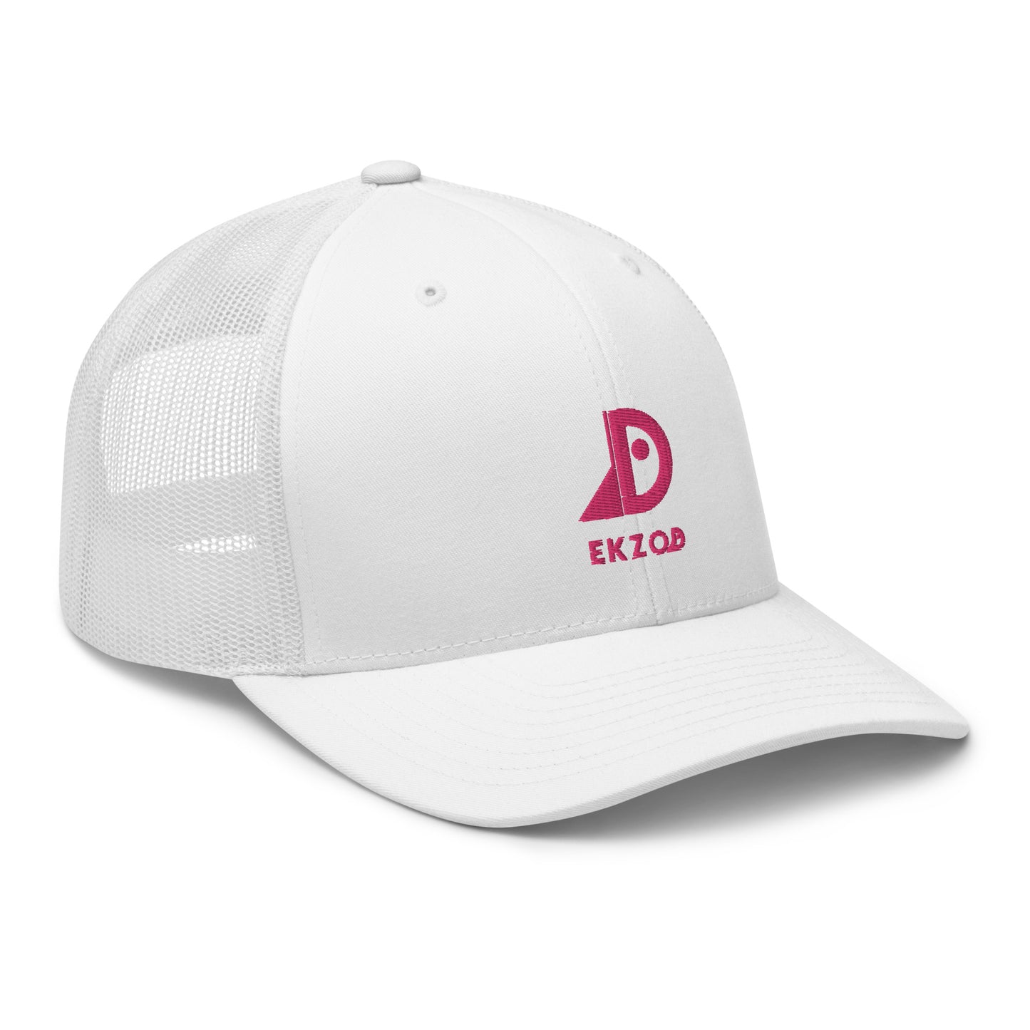 Casquette Trucker brodée (blanc rose)