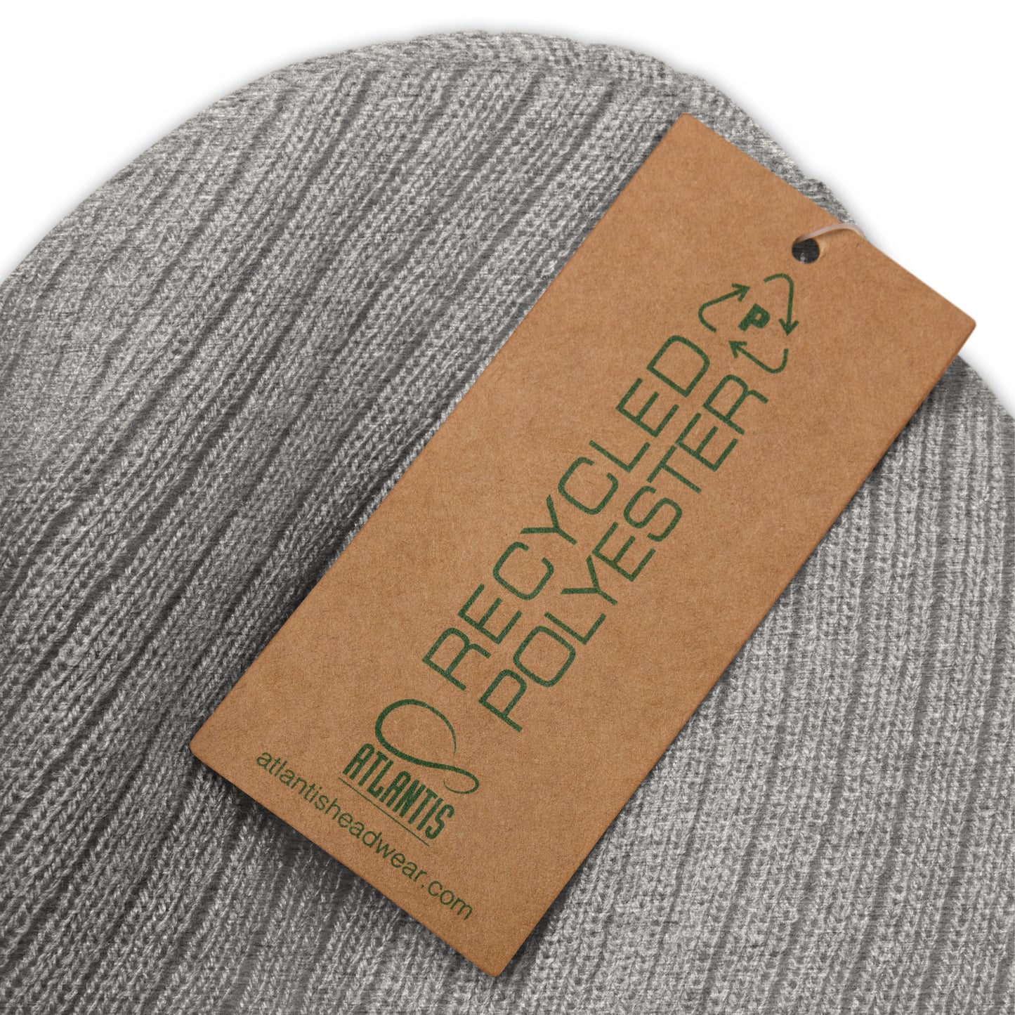 Bonnet à revers recyclé - brodé - gris