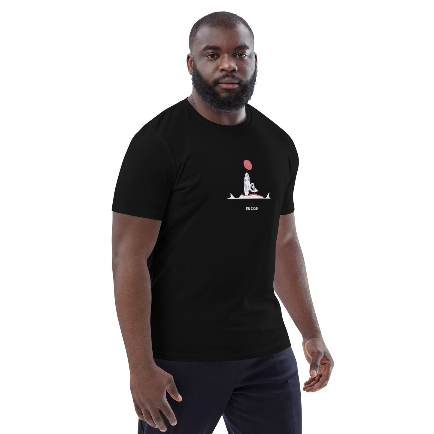 T-shirt Surf Shak BIO (noir unisexe)