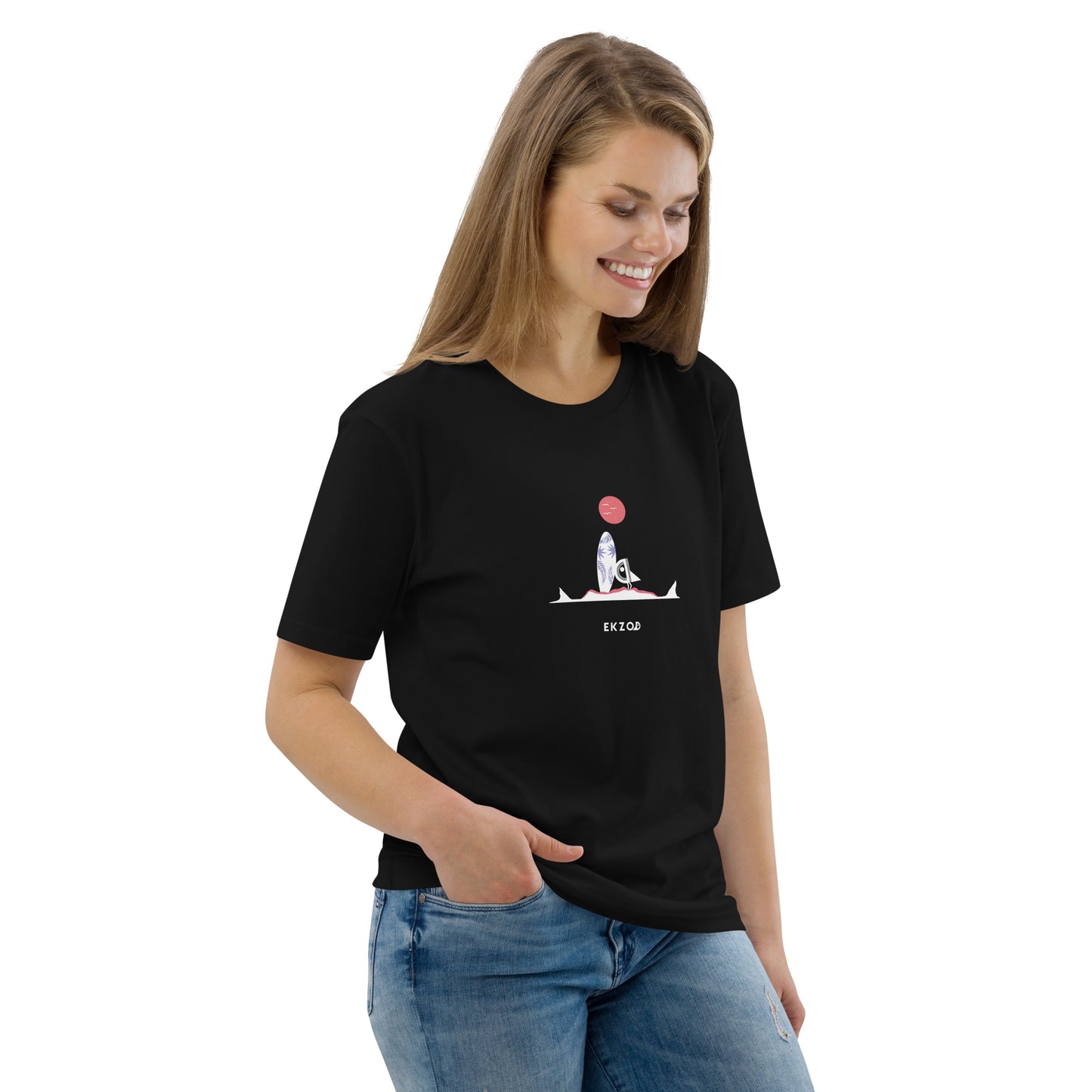 T-shirt Surf Shak BIO (noir unisexe)