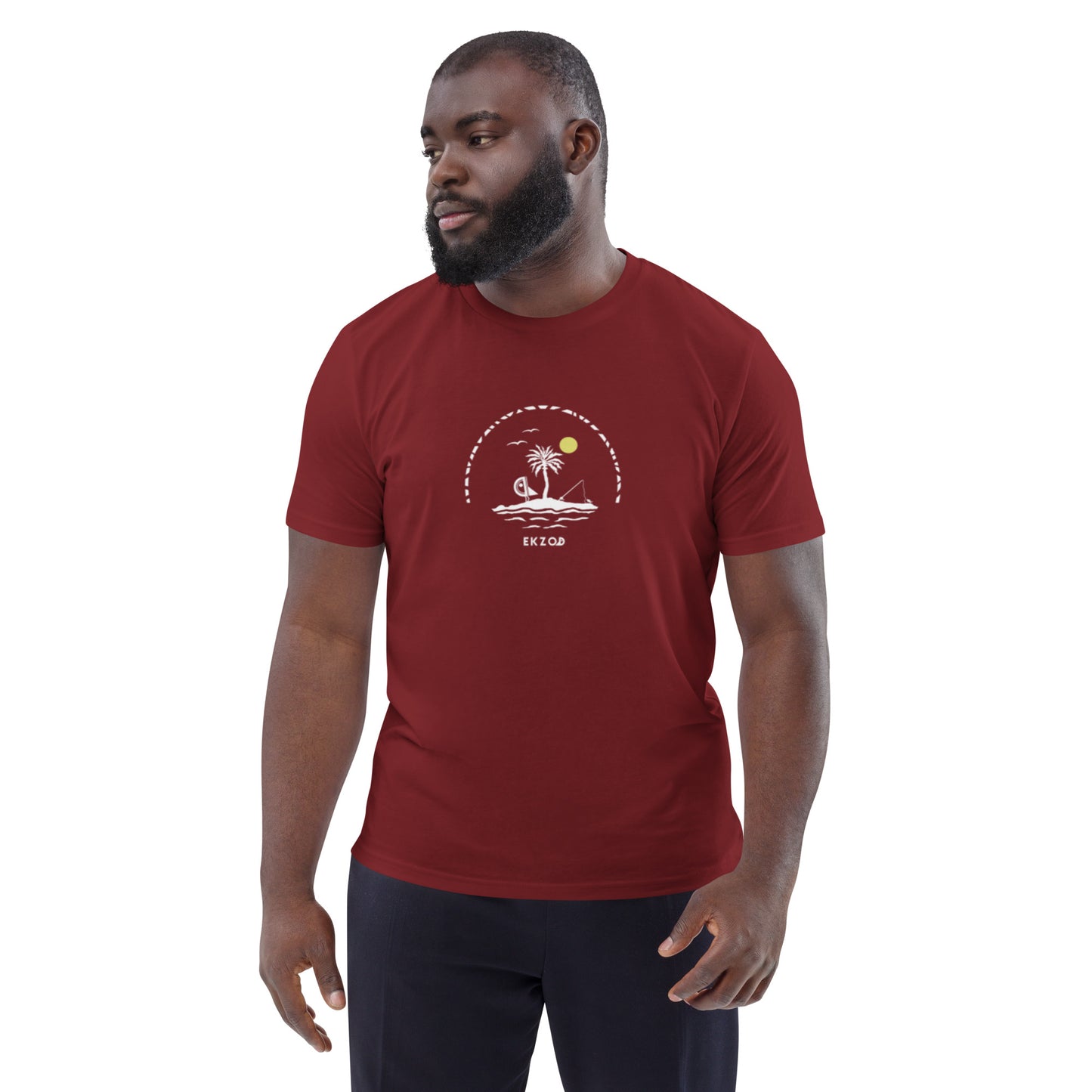 T-shirt Fisher's Island BIO (grenat unisexe)