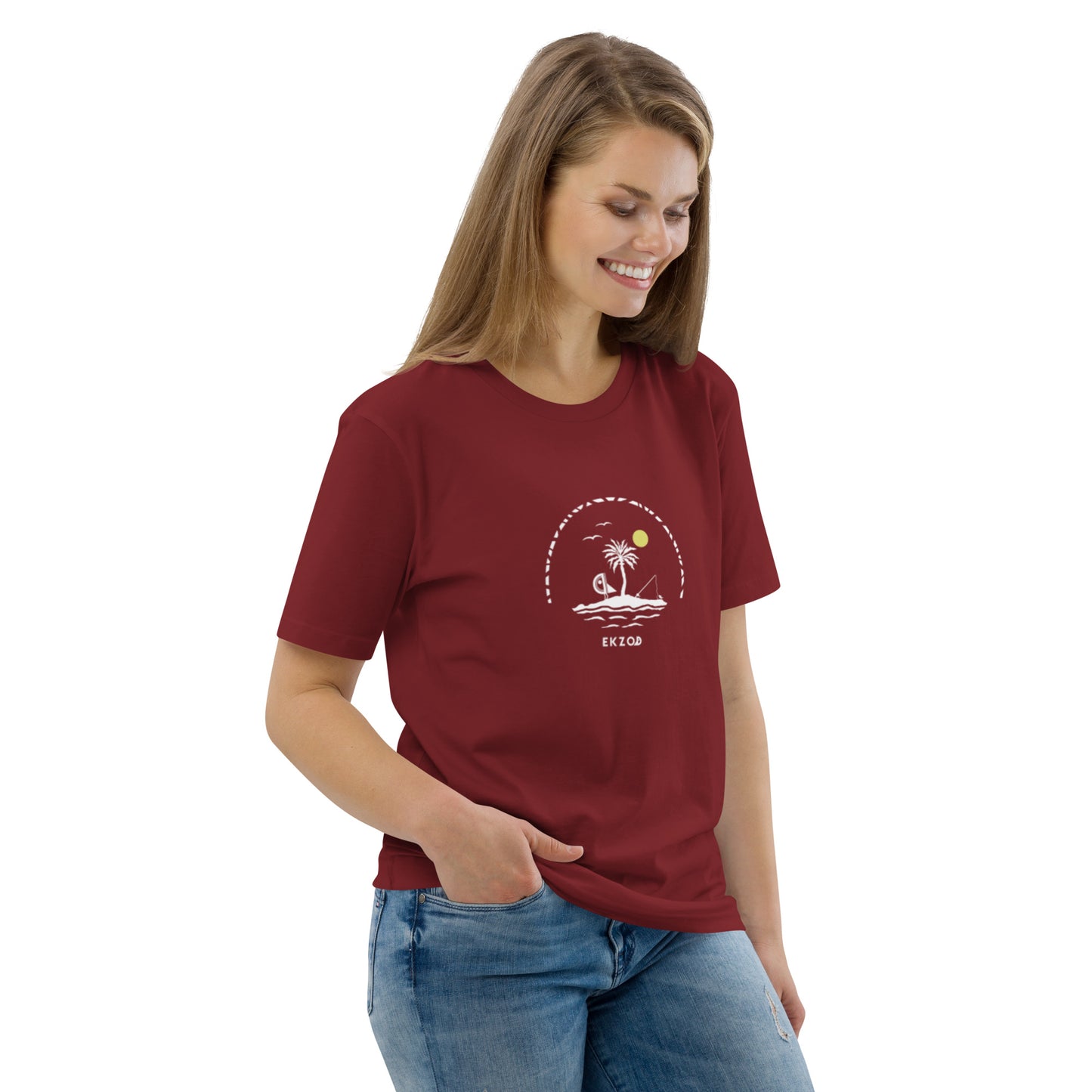 T-shirt Fisher's Island BIO (grenat unisexe)