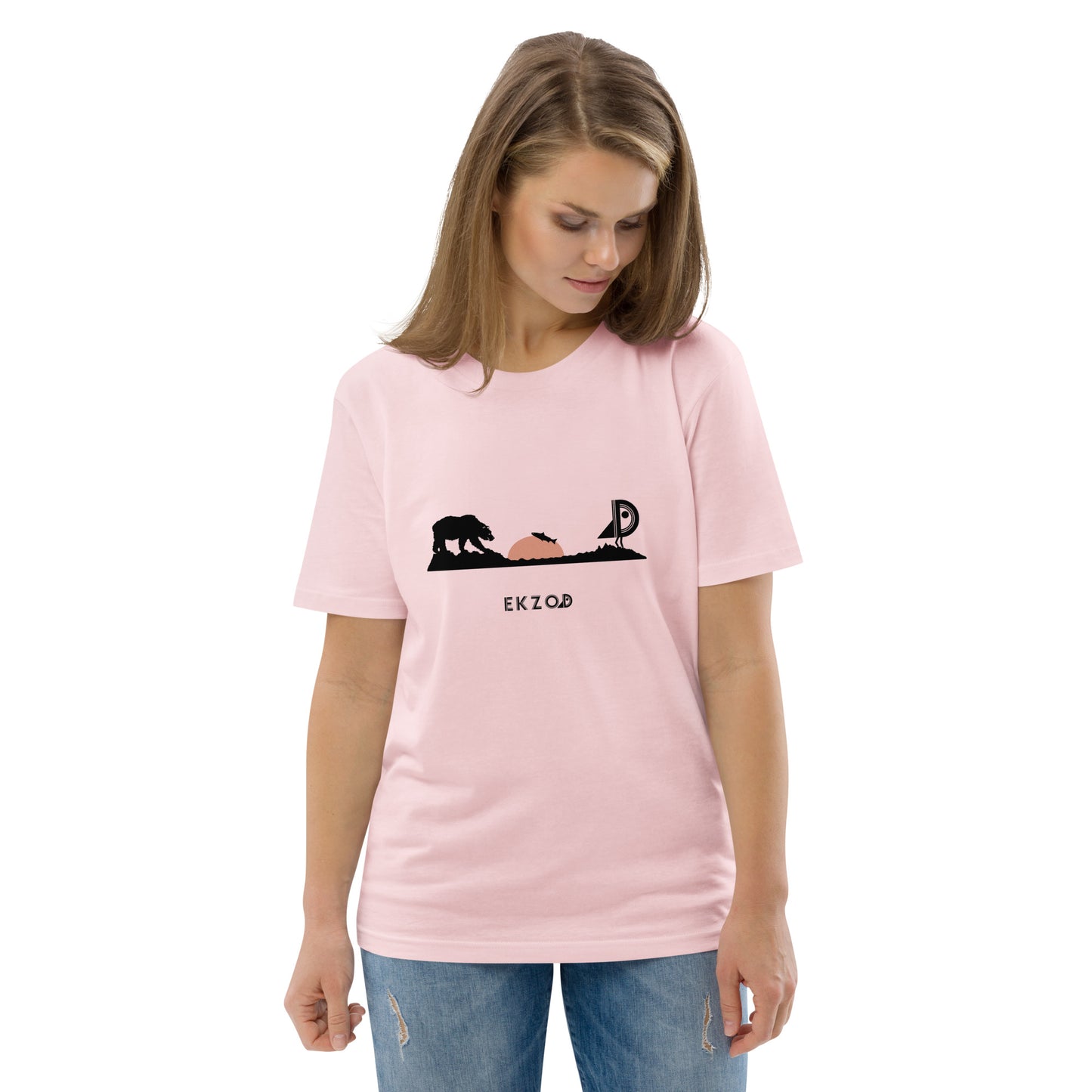T-shirt Bear coton BIO (rose unisexe)