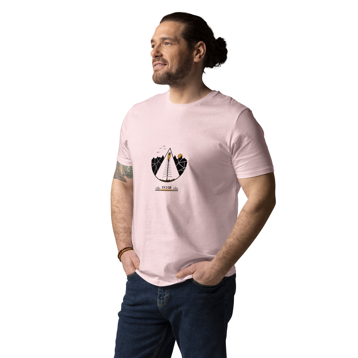 T-shirt Owl coton BIO (rose unisexe)