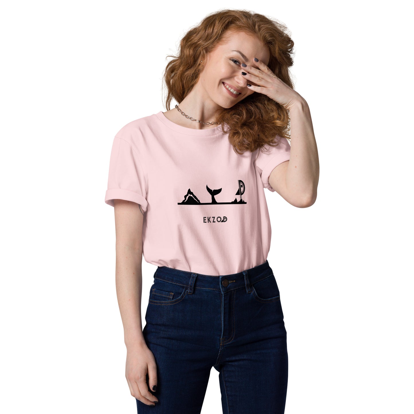 T-shirt Whale coton BIO (rose unisexe)