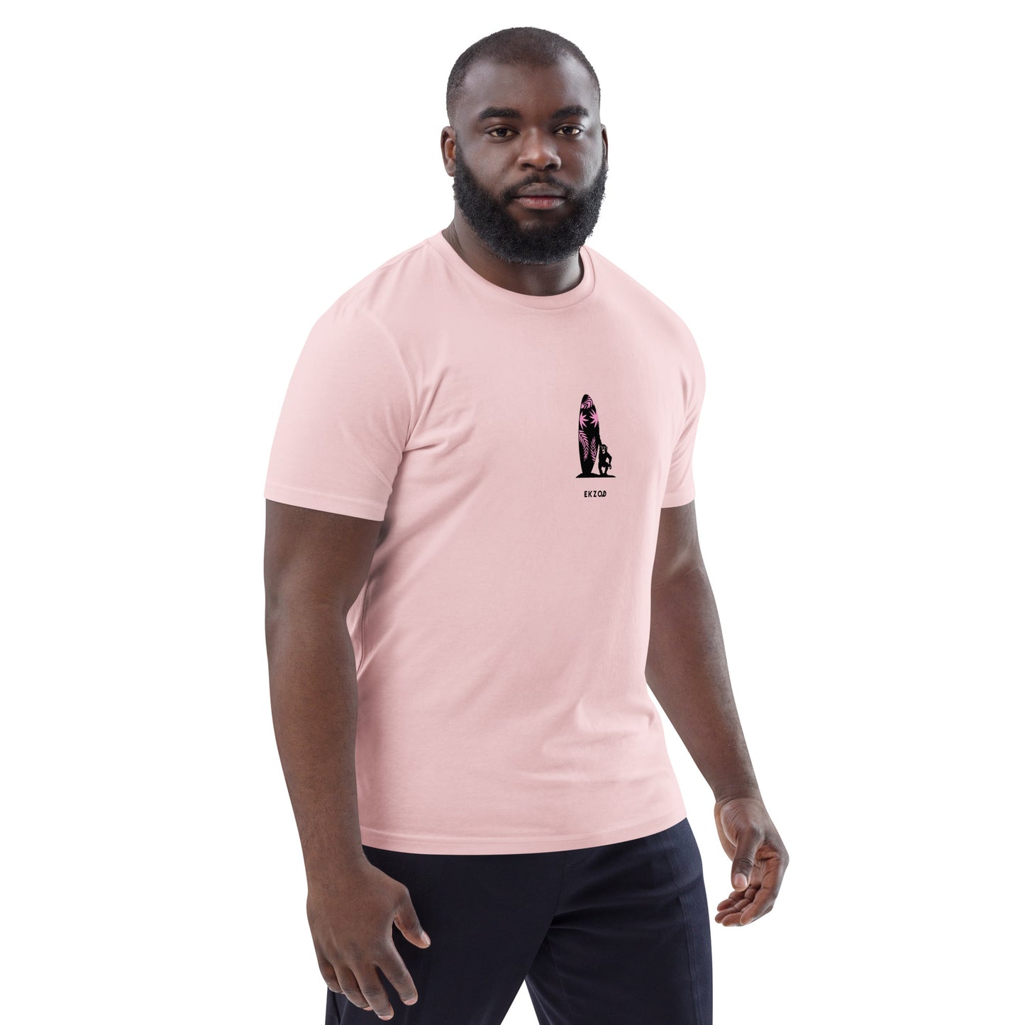 T-shirt Monkey Surf coton BIO (rose unisexe)