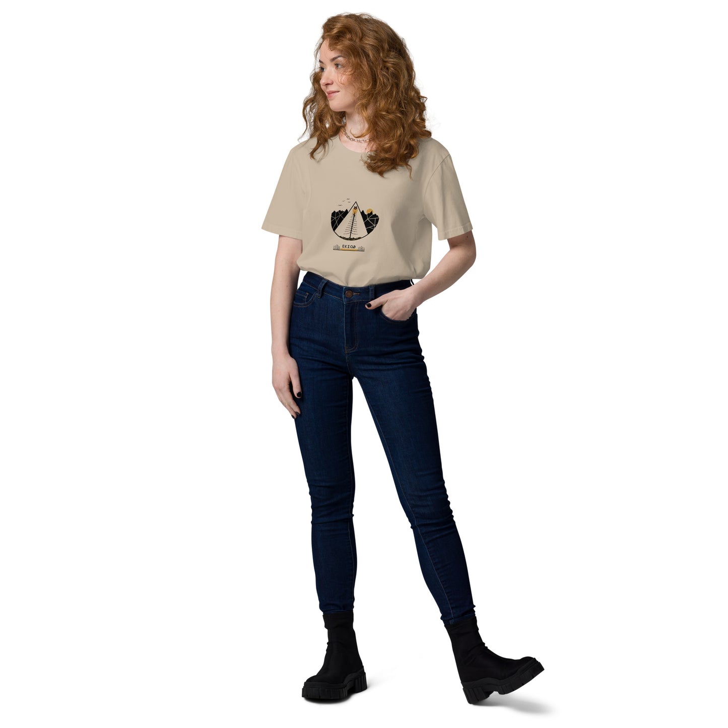 T-shirt Owl coton BIO (crème unisexe)