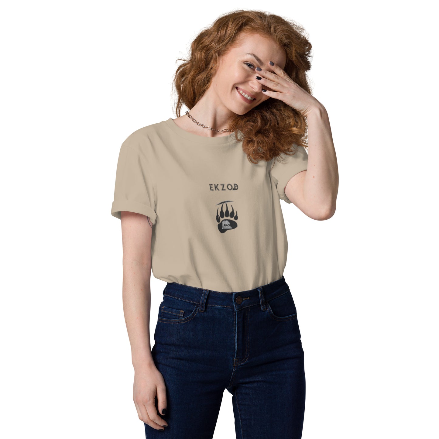 T-shirt Bear Scratch coton BIO (crème unisexe)