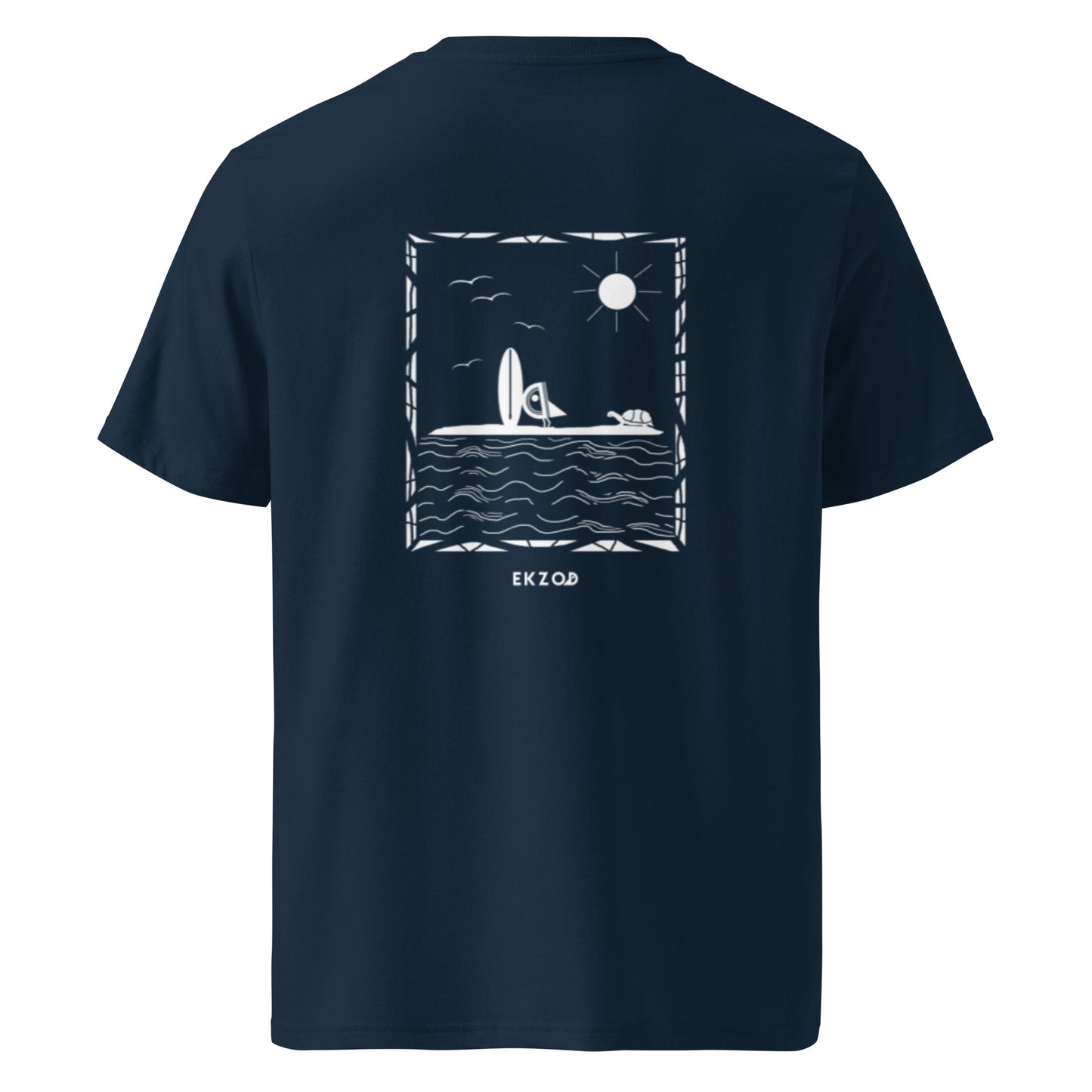 T-shirt Turtle Island coton Bio (bleu marine unisexe)