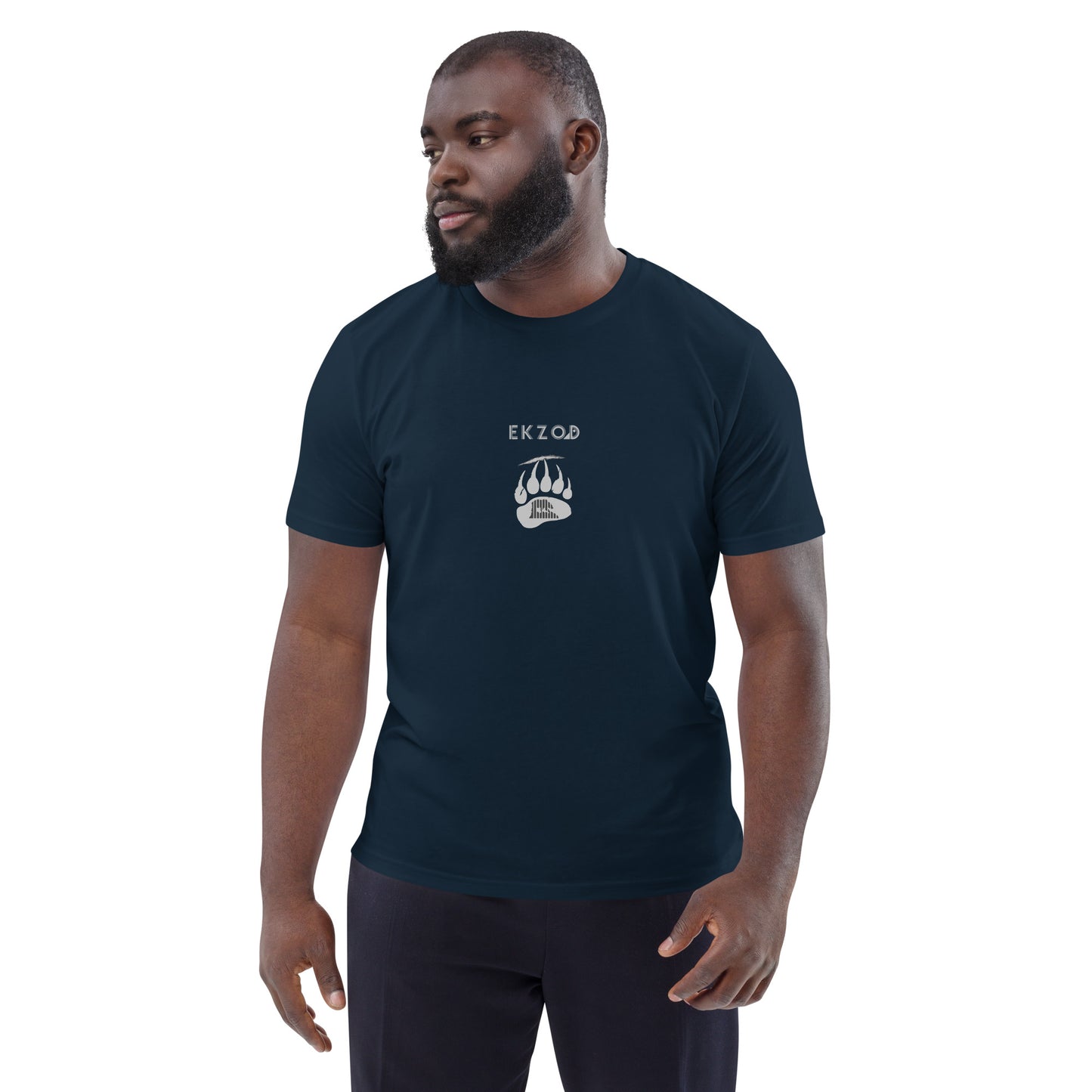 T-shirt Bear Scratch coton BIO (bleu marine unisexe)