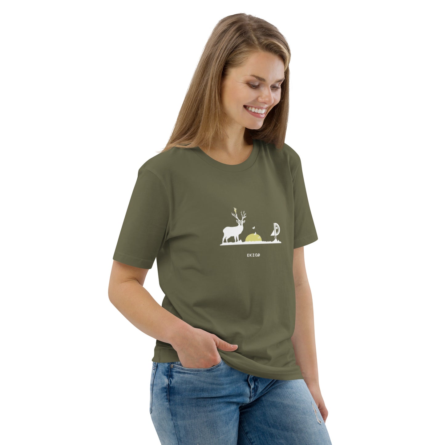 T-shirt Deer coton BIO (kaki unisexe)