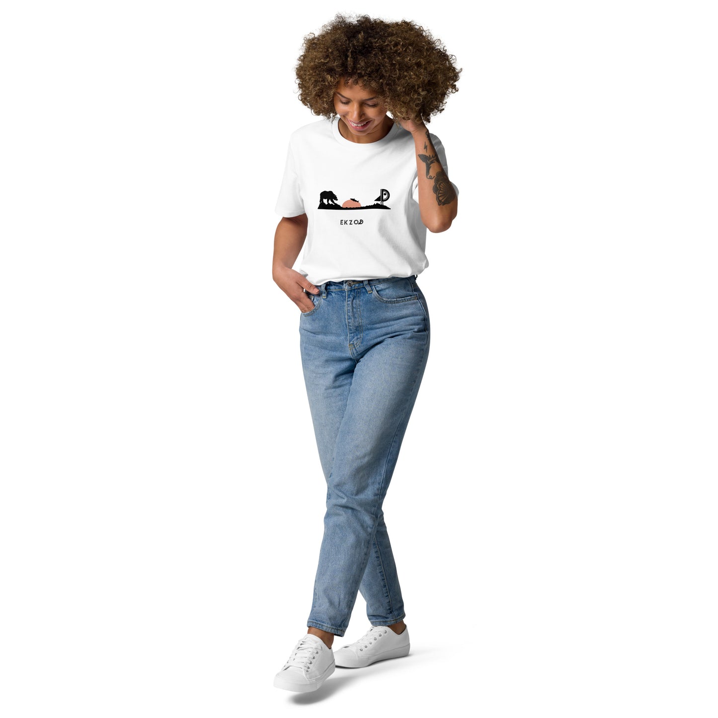 T-shirt Bear coton BIO (blanc unisexe)