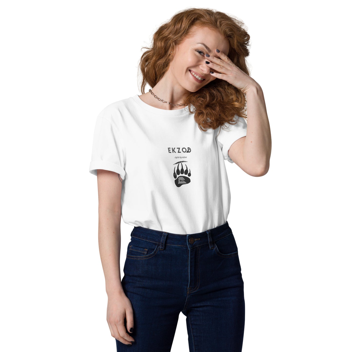 T-shirt Bear Scrath coton BIO (blanc unisexe)