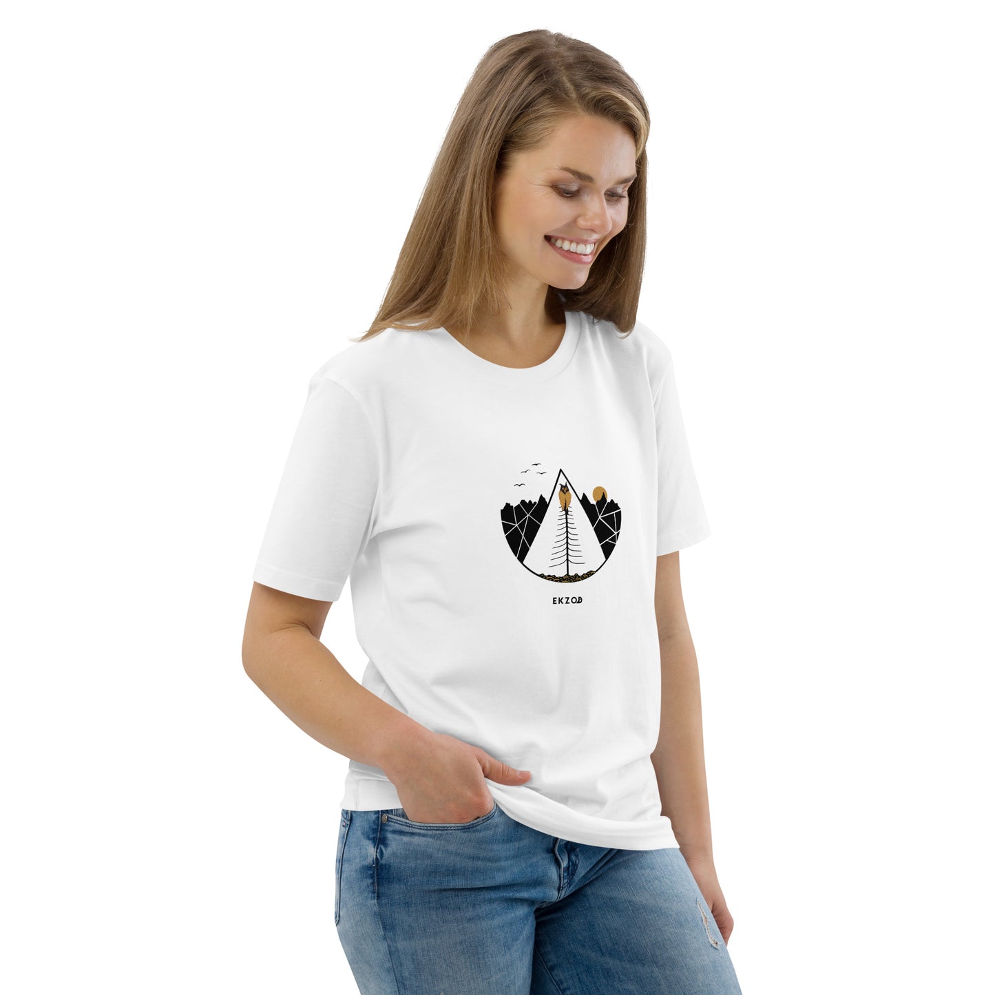 T-shirt OWL coton BIO (blanc unisexe)