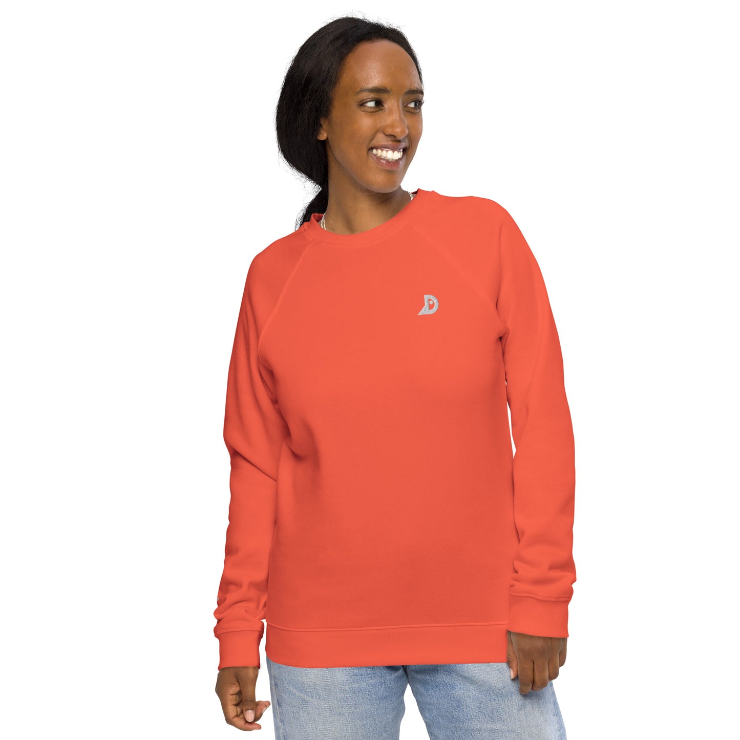 Sweat Birdy BIO brodé (orange unisexe)