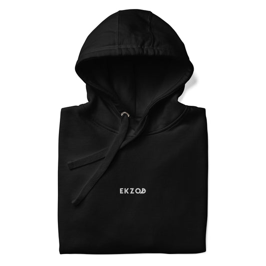 Hoodie Océan brodé premium (noir unisexe)