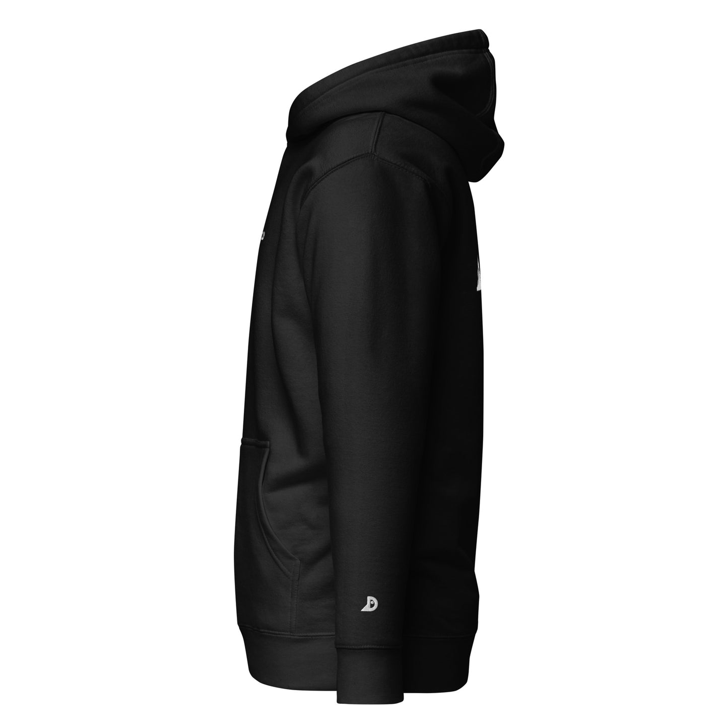 Hoodie Océan brodé premium (noir unisexe)