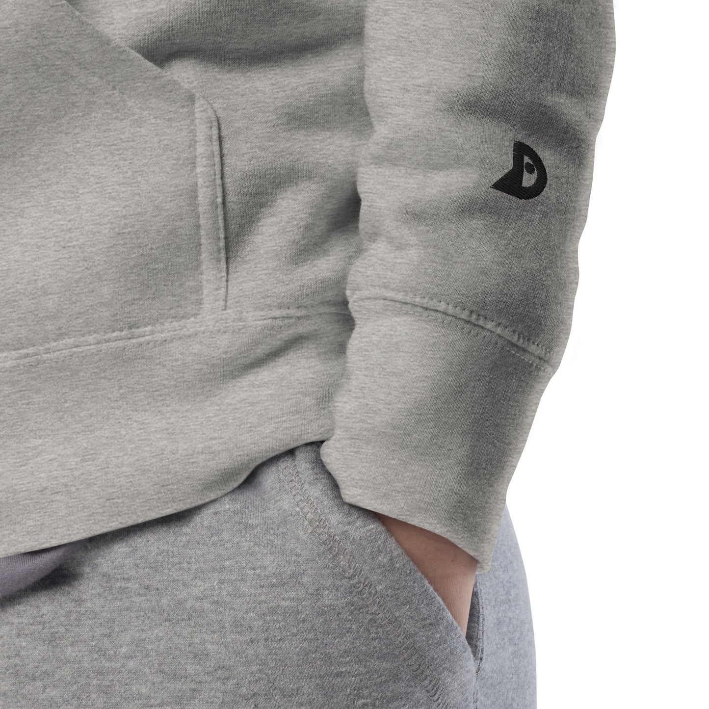 Hoodie Océan brodé premium (gris unisexe)