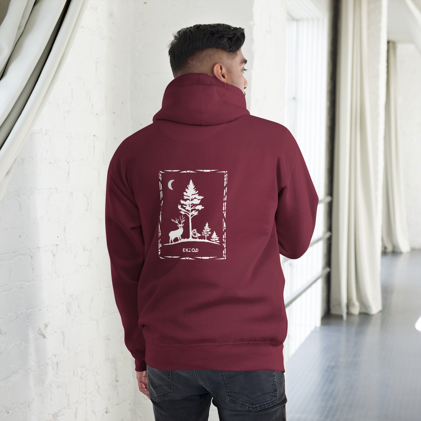 Hoodie "Forest" (bordeaux)
