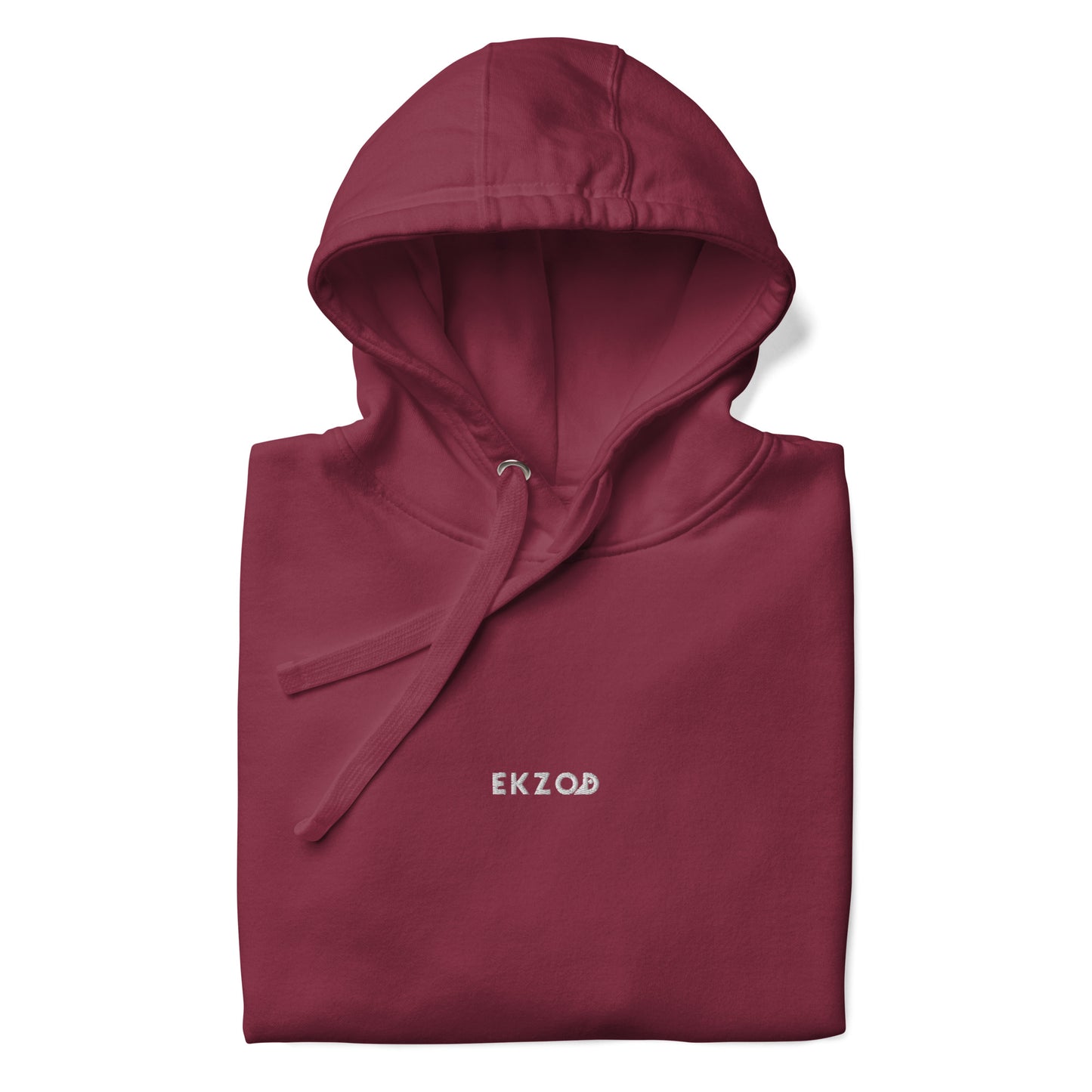 Hoodie Océan brodé premium (grenat unisexe)