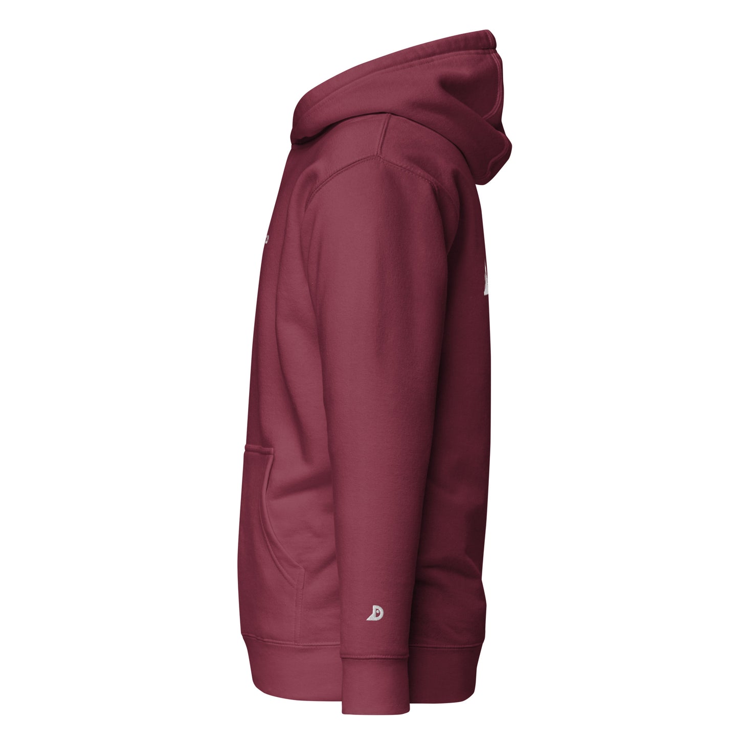 Hoodie Océan brodé premium (grenat unisexe)