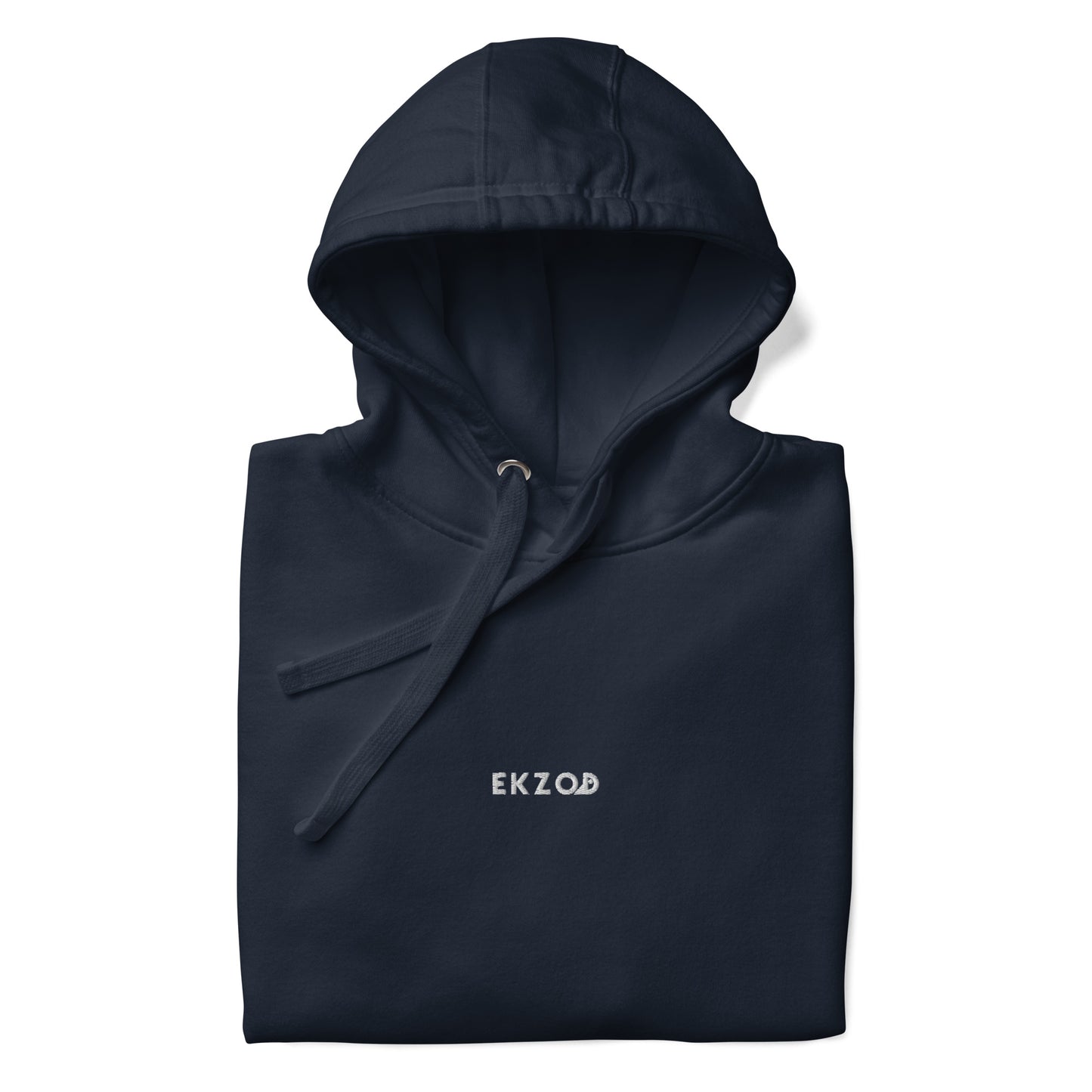 Hoodie Océan brodé premium (bleu marine unisexe)