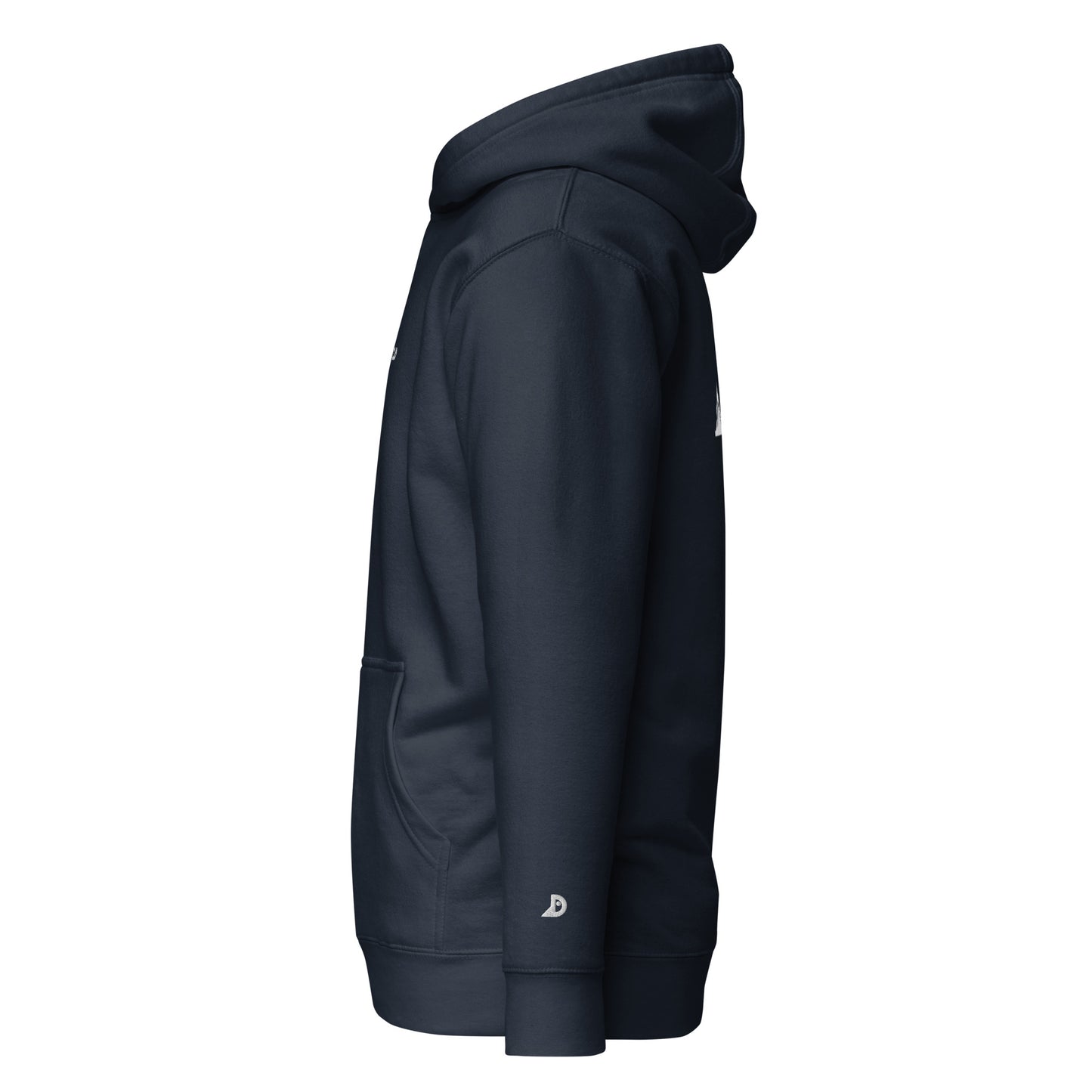 Hoodie Océan brodé premium (bleu marine unisexe)