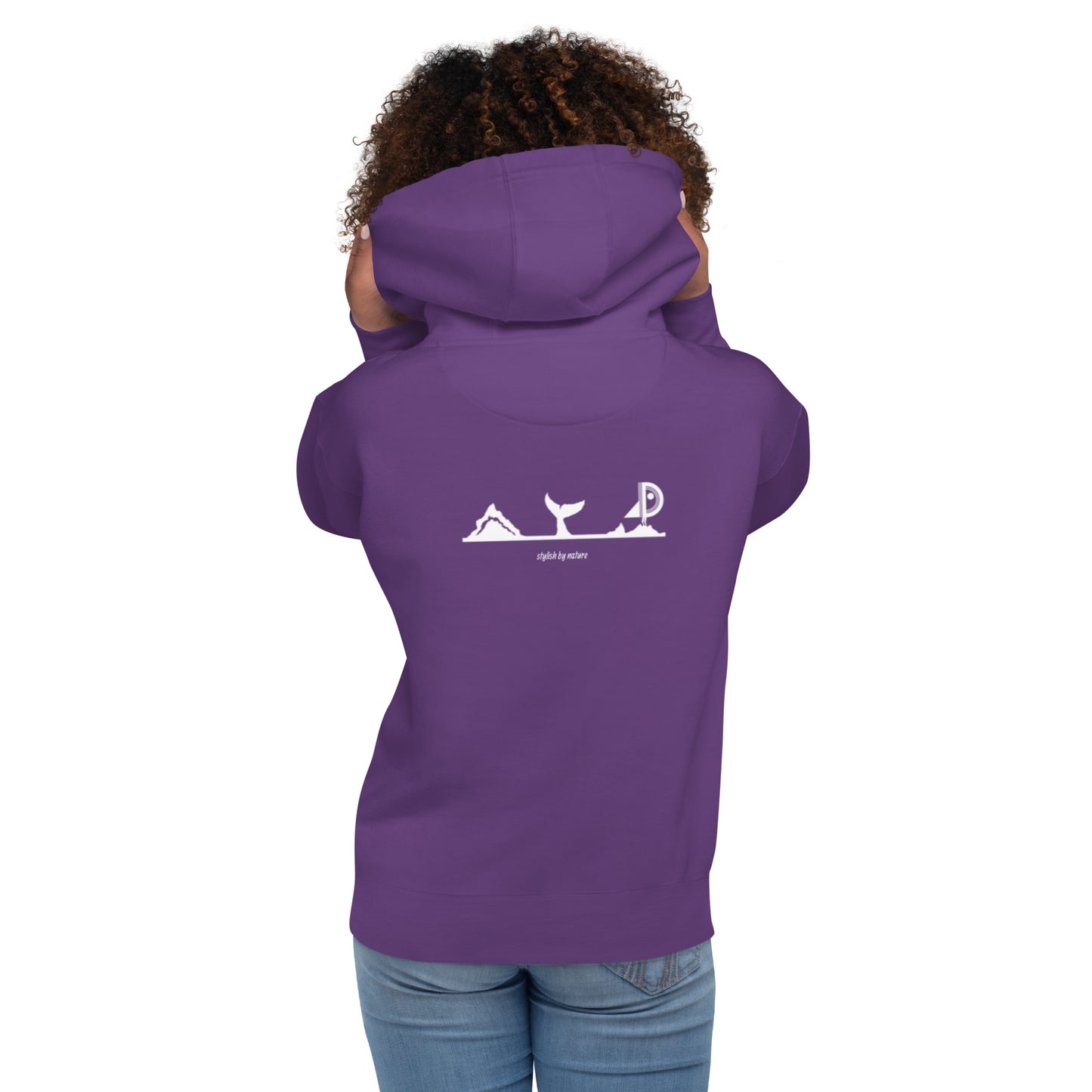 Hoodie Océan brodé premium (violet unisexe)