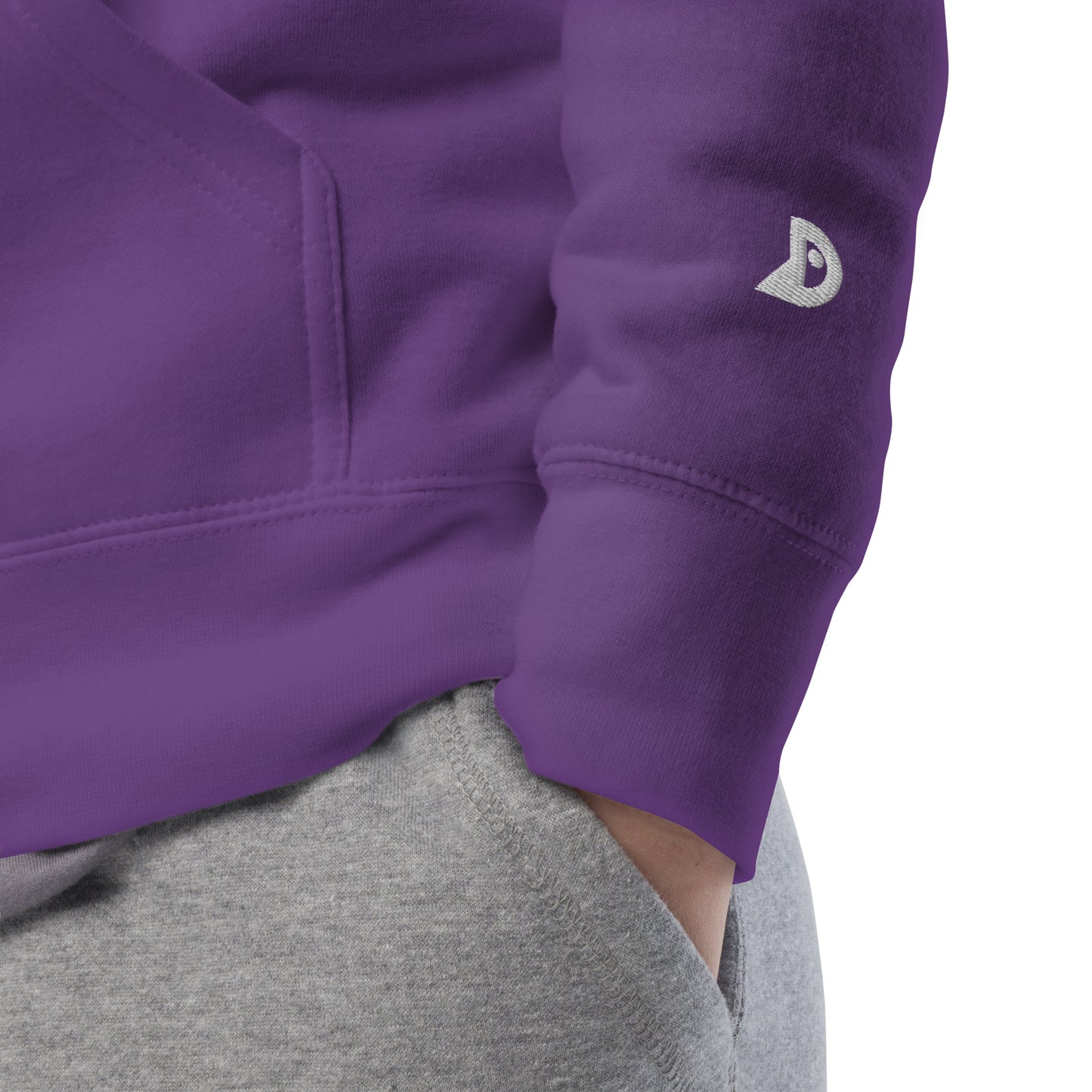 Hoodie Océan brodé premium (violet unisexe)