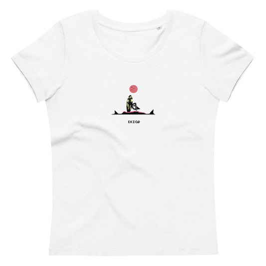 T-shirt Surf Shark coton BIO (blanc femme)