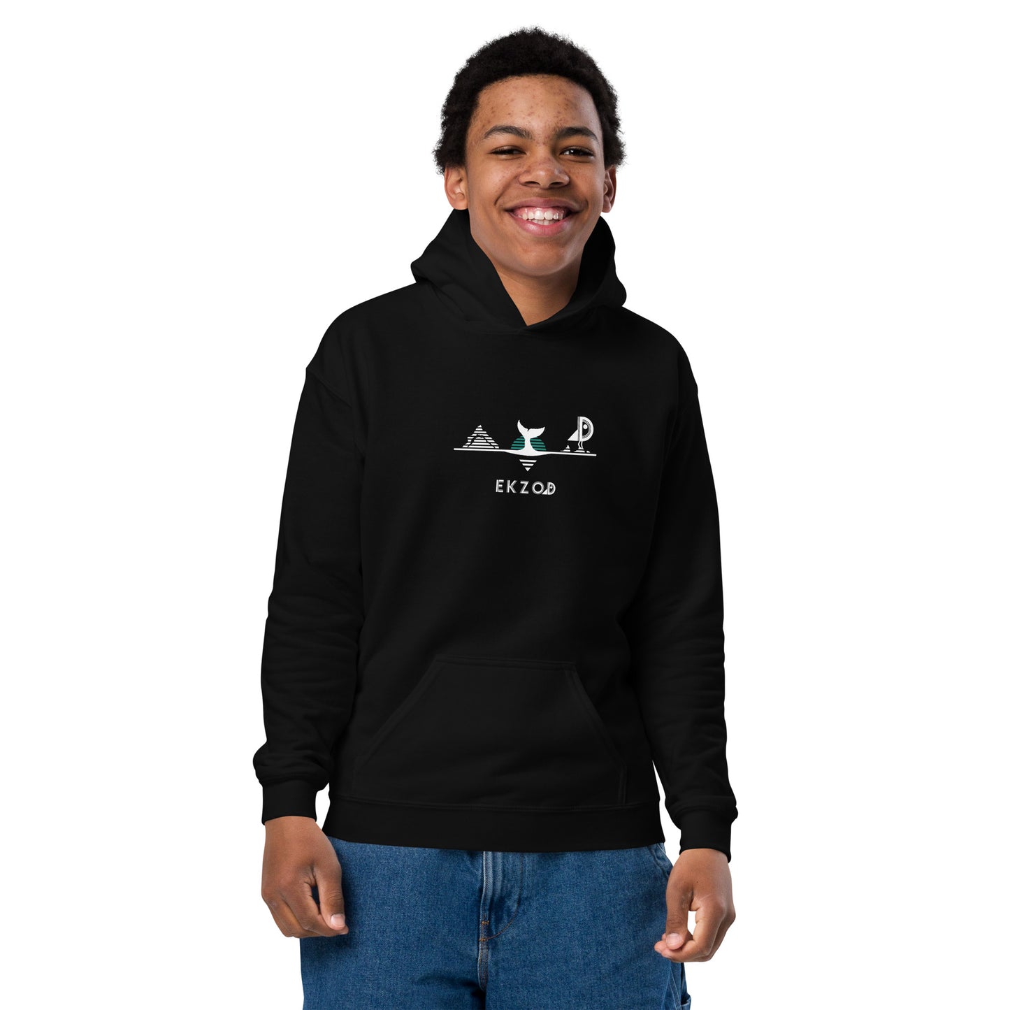 Black Whale hoodie for children, 8/16 years old