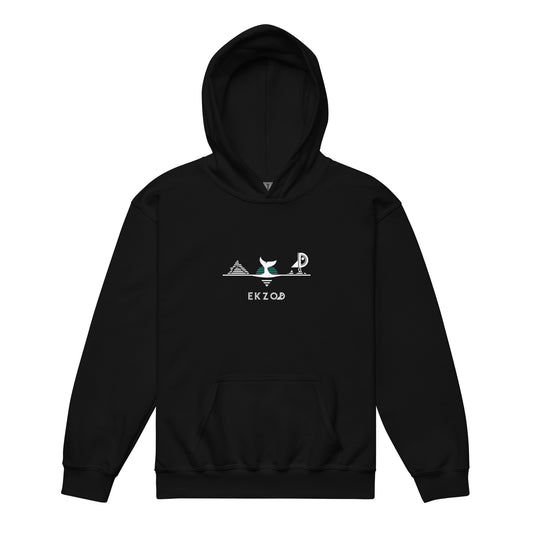 Black Whale hoodie for children, 8/16 years old