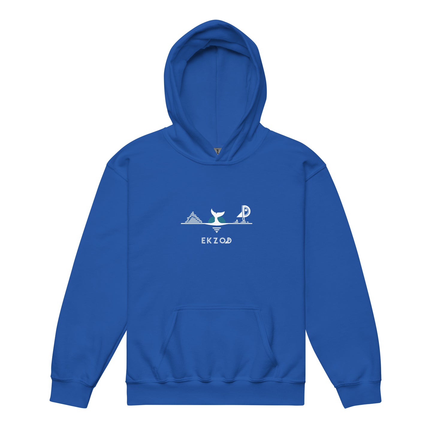 Royal blue Whale hoodie for children, 8/16 years old