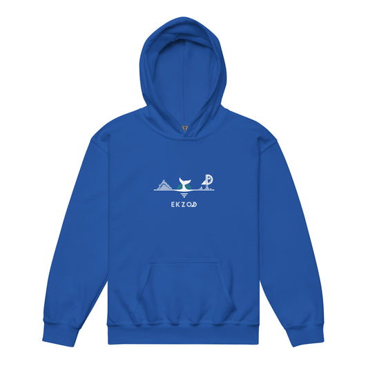 Royal blue Whale hoodie for children, 8/16 years old